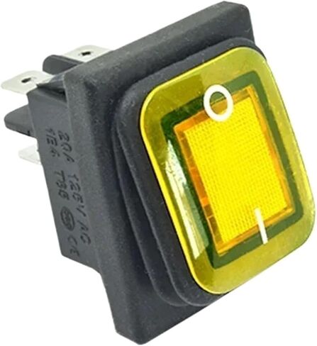 250VAC KCD4 201 203 Waterproof Rocker Switch DPST 4pin ON Off 12V 220V LED 6 Pin ON ON Boat Car Rocker Switch(Green Light,ON-Off-ON 6PIN_220V) in Saudi Arabia