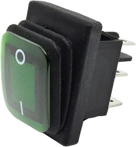 250VAC KCD4 201 203 Waterproof Rocker Switch DPST 4pin ON Off 12V 220V LED 6 Pin ON ON Boat Car Rocker Switch(Green Light,ON-Off-ON 6PIN_220V) in Saudi Arabia