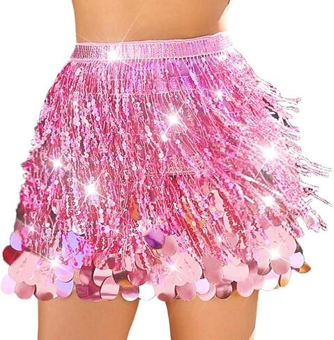 Nicute Sequin Skirt Sparkly Belly Dance Skirt Mermaid Costume for Women in Saudi Arabia