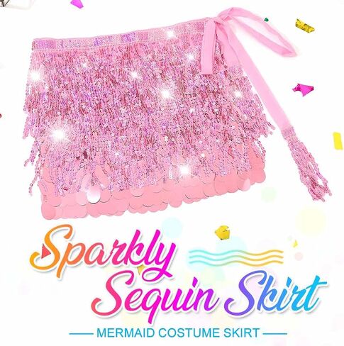Nicute Sequin Skirt Sparkly Belly Dance Skirt Mermaid Costume for Women in Saudi Arabia