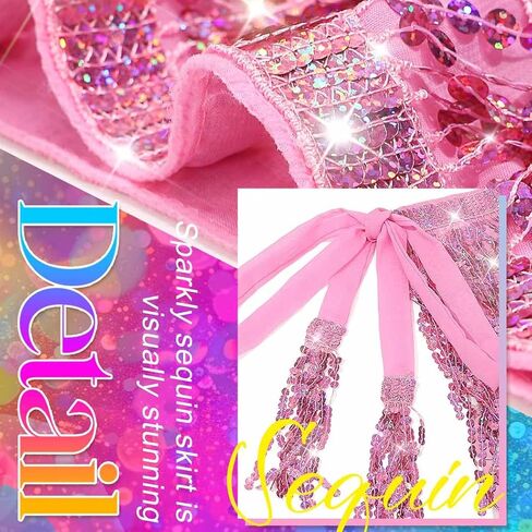 Nicute Sequin Skirt Sparkly Belly Dance Skirt Mermaid Costume for Women in Saudi Arabia