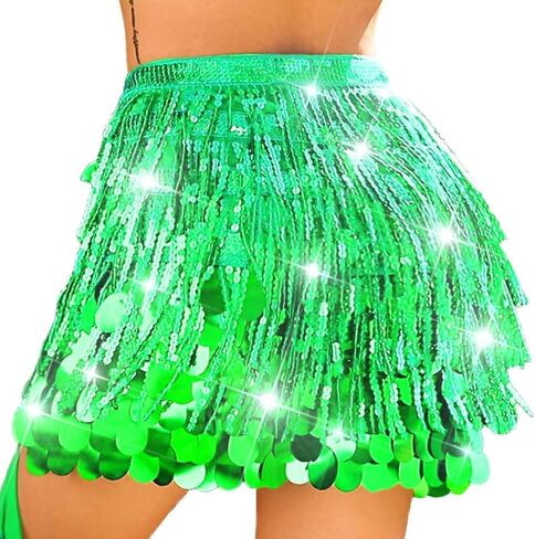 Nicute Sequin Skirt Sparkly Belly Dance Skirt Mermaid Costume for Women in Saudi Arabia