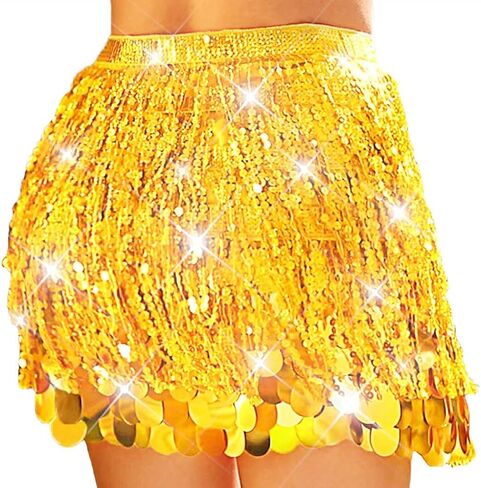 Nicute Sequin Skirt Sparkly Belly Dance Skirt Mermaid Costume for Women in Saudi Arabia