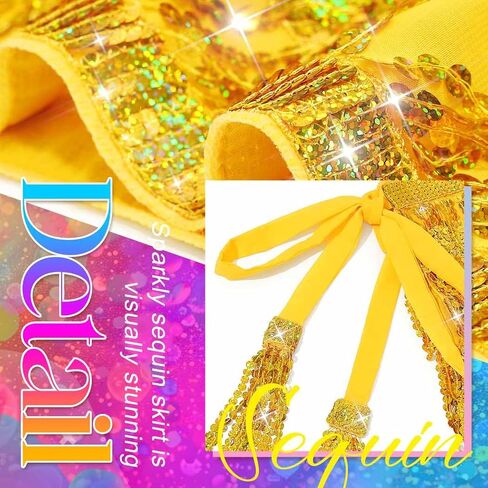 Nicute Sequin Skirt Sparkly Belly Dance Skirt Mermaid Costume for Women in Saudi Arabia