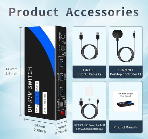 محول USB 2 في 1 مخرج (1 في 2 مخرج) ثنائي الاتجاه، محدد مفتاح USB 3.0، محول ماوس لوحة المفاتيح، محول USB 2 جهاز كمبيوتر يتشارك في جهاز واحد للطابعة، لوحة المفاتيح، مفتاح USB مع قطعتين من كابلات USB-A. in Saudi Arabia