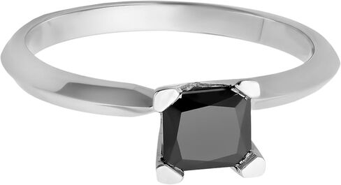 Dazzlingrock Collection 0.25-2.00 Carat Princess Black Diamond Solitaire Engagement Ring for Women in 14K Solid Gold in Saudi Arabia