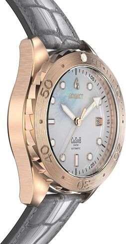 Aquacy Bronze CUSN8 MENM MENM OF PEARL WATTERATION AUTOMATION مع جلود 200 متر - مادة جلدية إيطالية in Saudi Arabia