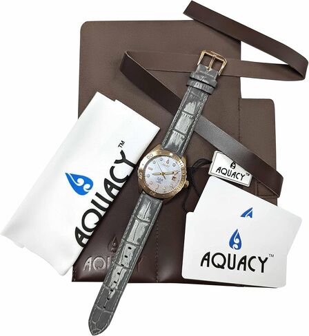 Aquacy Bronze CUSN8 MENM MENM OF PEARL WATTERATION AUTOMATION مع جلود 200 متر - مادة جلدية إيطالية in Saudi Arabia