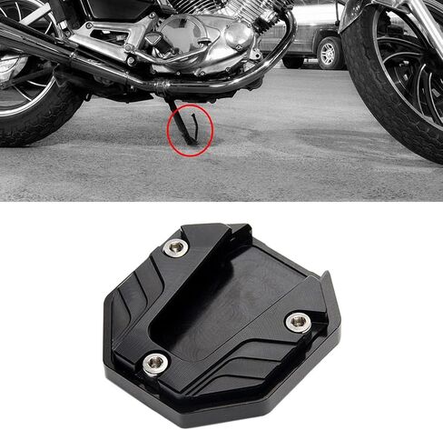 Heavy-Duty Motorcycle Kickstand Extension, Universal Fit, Black in Saudi Arabia