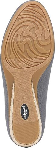 حذاء نسائي من Dr. Scholl Be Ready بكعب عريض من القماش الكتاني الأزرق مقاس 7.5 متر in Kuwait