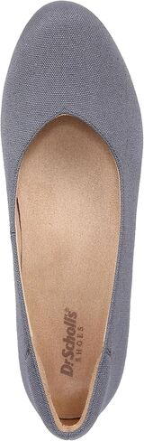 حذاء نسائي من Dr. Scholl Be Ready بكعب عريض من القماش الكتاني الأزرق مقاس 7.5 متر in Kuwait