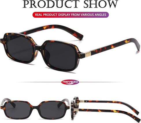 AIEYEZO Retro Rectangular Sunglasses for Women Fashion Square Sun Glasses Trendy Vintage Small Frame Shades in Saudi Arabia