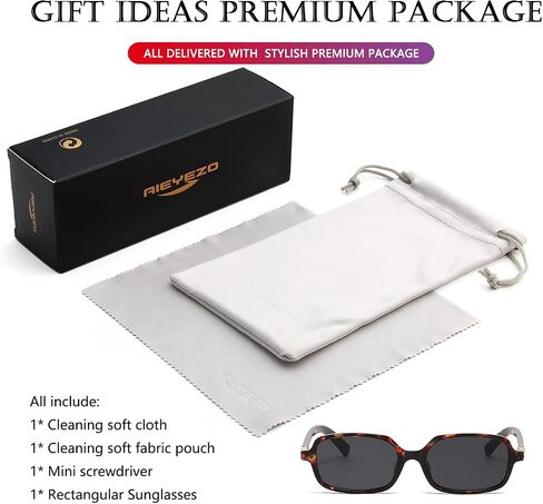 AIEYEZO Retro Rectangular Sunglasses for Women Fashion Square Sun Glasses Trendy Vintage Small Frame Shades in Saudi Arabia
