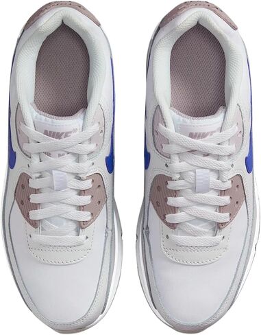 Nike Air Max 90 Big Kids' Shoes (HF6358-105, White/College Grey/Summit White/Racer Blue) in Saudi Arabia