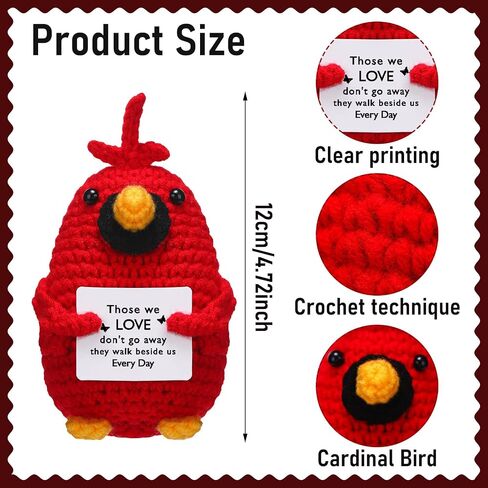 Sympathy Gifts for Loss of Loved One, Small Handmade Cardinal Crochet Doll Memorial Gifts for Loss of Loved One, Bereavement Remembrance Condolence Cardinal Gift for Women(I Am Always with You) in Saudi Arabia