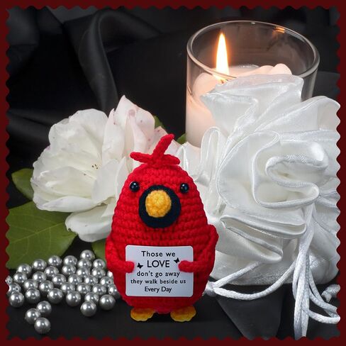 Sympathy Gifts for Loss of Loved One, Small Handmade Cardinal Crochet Doll Memorial Gifts for Loss of Loved One, Bereavement Remembrance Condolence Cardinal Gift for Women(I Am Always with You) in Saudi Arabia