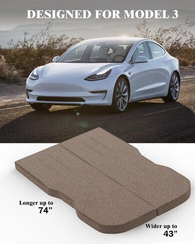 Zenzy 4" Camping Mattress for Model Y, CertiPUR-US Memory Foam, Soft and Washable Cover, Foam Car Bed Mattress for Car Sleeping- 76" x 43" in Saudi Arabia