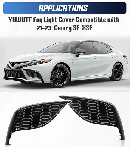Fog Light Cover Compatible with 2021-2023 Toyota Camry SE XSE Replacement for TO1039243 TO1038243 81481-06240 81482-06200 in Saudi Arabia