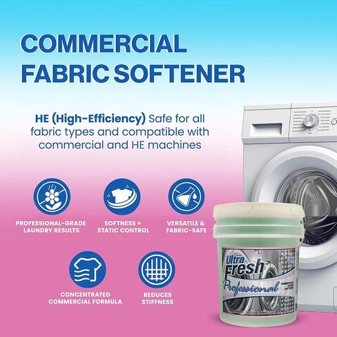 Ultra Fresh® Professional Commercial Fabric Softener (Blue) - 5 Gallon Concentrate | Premium Laundry Softener for Linens with Long-Lasting Fragrance, Exceptional Softness, and Static-Free Results in Kuwait