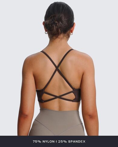 Aoxjox Women's Worning Lily Deep v Cross Sport Pras Fitness Bra Yoga Tank in Saudi Arabia