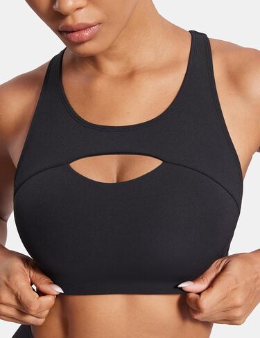 SYROKAN Aire Hole Medium-Impact Sports Bras for Women High Support Molded Cup Wireless Racerback Bra in Saudi Arabia