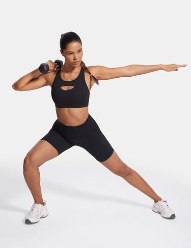 SYROKAN Aire Hole Medium-Impact Sports Bras for Women High Support Molded Cup Wireless Racerback Bra in Saudi Arabia