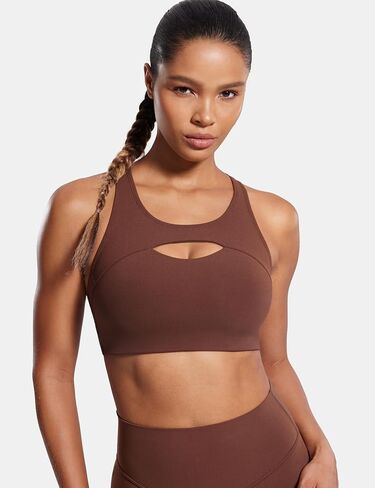 SYROKAN Aire Hole Medium-Impact Sports Bras for Women High Support Molded Cup Wireless Racerback Bra in Saudi Arabia