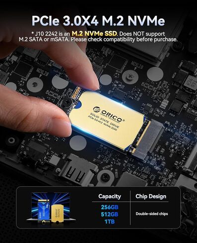 Orico M.2 2242 NVME SSD 1TB ، PCIe 3.0 مع سرعة قراءة 3100 ميجابايت/ثانية ، TLC NAND ، بالوعة حرارة نحاسية لأجهزة الكمبيوتر المحمولة ، أجهزة الكمبيوتر المصغرة ، أجهزة إنترنت الأشياء ، ومحركات DIY الخارجية - J10-2242 in Saudi Arabia
