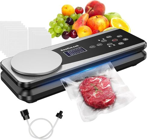 Vacuum Sealer Machine with Food Scale：10-in-1 Functions, Dry & Moist Modes, Pressure, Vacuum Marinate, Easy Mode Selection, Starter Kit for Food Storage & Sous Vide Cooking, Compact Design in Saudi Arabia