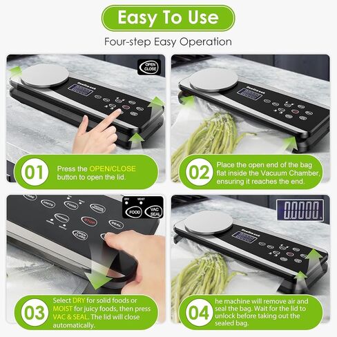 Vacuum Sealer Machine with Food Scale：10-in-1 Functions, Dry & Moist Modes, Pressure, Vacuum Marinate, Easy Mode Selection, Starter Kit for Food Storage & Sous Vide Cooking, Compact Design in Saudi Arabia
