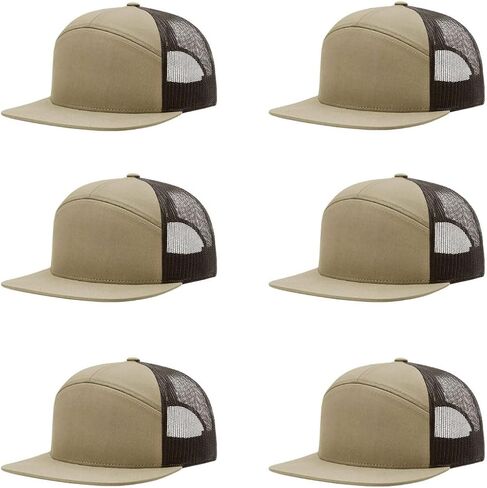 Richardson 168 Hi-Pro 7 Panel Flat Bill Bill Trucker Mesher Cap | OSFM | حزمة السائبة المتاحة in Saudi Arabia
