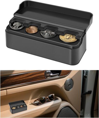 Coin Holder for Cars,Large-Capacity Change Holder for Cars Compatible with Coins of 1¢,5¢,10¢,25¢,Stylish & Portable Car Coin Holders for Car Cup Holders/Dashboard (Pink) in Saudi Arabia