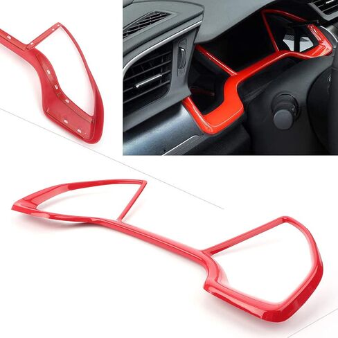 CNINBA13 Auto Red Dashboard Discorative Frame Front Console Cover Veh Air Cover trim for Honda Civic 10th Gen 2016 2017 2018 in Saudi Arabia