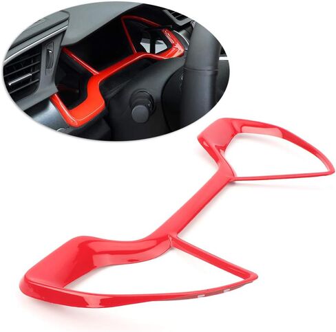 CNINBA13 Auto Red Dashboard Discorative Frame Front Console Cover Veh Air Cover trim for Honda Civic 10th Gen 2016 2017 2018 in Saudi Arabia