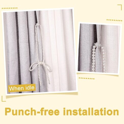 2pcs bow starbacks magnetic stibbacks ، stail لؤلؤة أبيض الستار ظهور مغنطيت الستار Tiebacks حاملي الستار الأنيقة ل Draperies Home Home Startain Cartin in Saudi Arabia