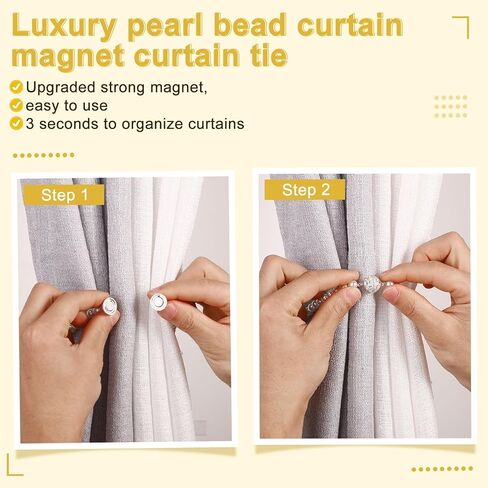 2pcs bow starbacks magnetic stibbacks ، stail لؤلؤة أبيض الستار ظهور مغنطيت الستار Tiebacks حاملي الستار الأنيقة ل Draperies Home Home Startain Cartin in Saudi Arabia