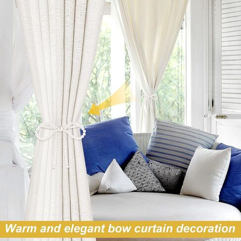2pcs bow starbacks magnetic stibbacks ، stail لؤلؤة أبيض الستار ظهور مغنطيت الستار Tiebacks حاملي الستار الأنيقة ل Draperies Home Home Startain Cartin in Saudi Arabia