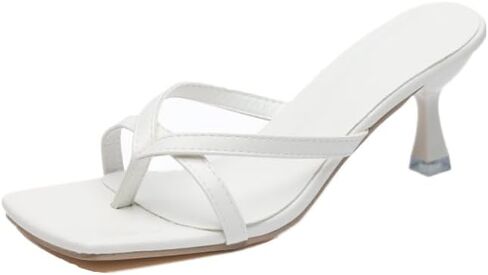 Mggmokay للسيدات هريرة الكعب الصندل Square Square Tee Open Toe Flip Flops Women Cheels in Kuwait