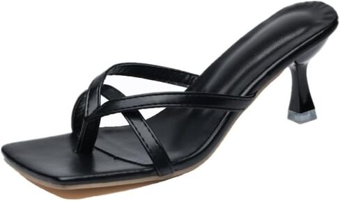 Mggmokay للسيدات هريرة الكعب الصندل Square Square Tee Open Toe Flip Flops Women Cheels in Kuwait