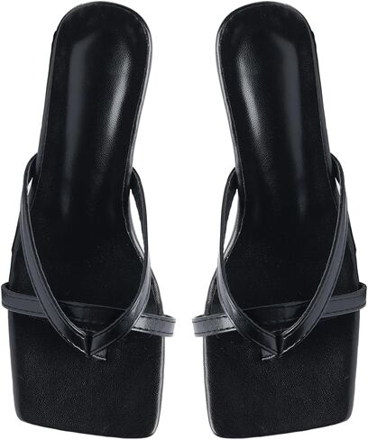 Mggmokay للسيدات هريرة الكعب الصندل Square Square Tee Open Toe Flip Flops Women Cheels in Kuwait