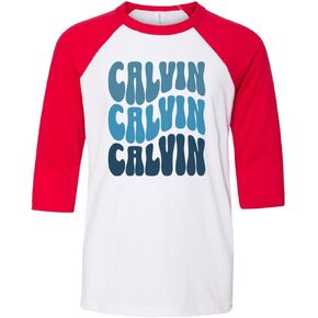 Wavy Calvin Kids Three-Quarter Raglan Sleeve Baseball Shirt Youth in Saudi Arabia