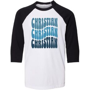 Wavy Christian Kids Three-Quarter Raglan Sleeve Baseball Shirt Youth in Saudi Arabia