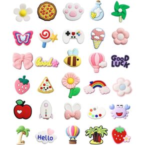 Cute Rubber Shoe Charms for Girls Clog Sandals, DIY Flower Shoe Decoration Charms for Women, Party Favor in Kuwait