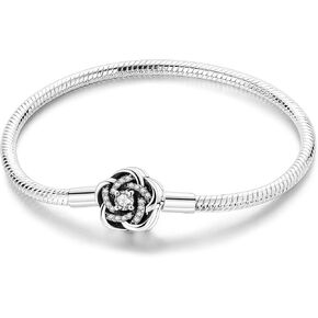 parmuz 925 الفضة الاسترليني سحر سوار للنساء الحب القلب الصيف المحيط لحظات مميزة ثعبان سلسلة سوار مع 5a زركونيا مكعب هدية للفتيات الأم ابنة in Kuwait