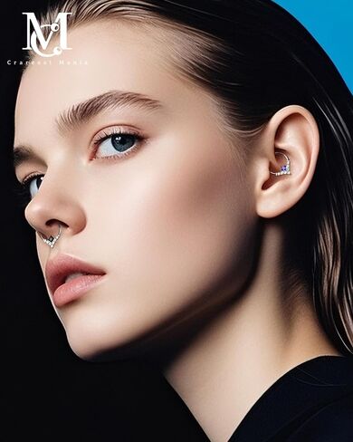CM Crareesi Mania Dainty Septum Ring 16G 8mm Septum Piercing Jewelry 316L Stainless Steel Daith Earrings for Women Square CZ 10mm in Saudi Arabia