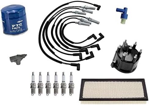 شرارة المكونات الإشعال الأسلاك موزع CAP ROTOR SKP Plugs 1997 1998 1999 2000 2001 2002 2003 for Dodge Dakota 3.9L V6 in Kuwait