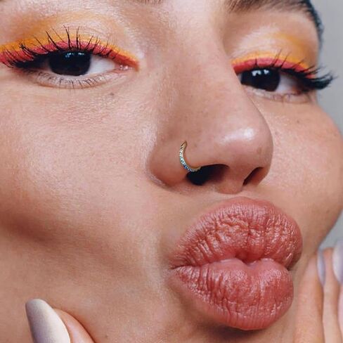 Bodybonita 20g التدرج CZ Rings Hoops for Women - 316L STEMICAL STEMICAL STAME BIRCINGS FCROOM SEPTUM RINGS NOSTRILLY GRATILAGE HELIX ROOK TRAGUS DAITH أقراط 6 7 8 ملم in Saudi Arabia