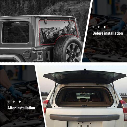 1 زوج دعم رفع النافذة الخلفية لعام 2018-2024 Jeep Wrangler JL - استبدال نابض صدمة الغاز (OE# 68282670AA) in Saudi Arabia