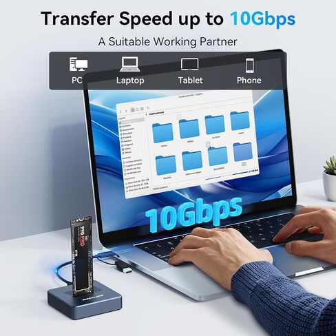M.2 NVMe SSD Reader Adapter, ANYOYO 10Gbps nvme to USB Adapter for M/B&M Key SSD, Tool-Less M.2 to USB Adapter Support M.2 (M Key) NVMe SSD and (B+M Key) for 2230 2242 2260 2280 in Kuwait