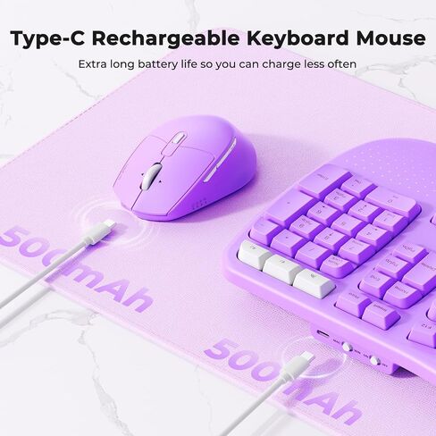 MEETION Wave Ergonomic Keyboard and Mouse Wireless, USB/Bluetooth Wave Ergo Keyboard with Wrist Rest, 4 DPI Adjustable Swing Wheel Silent Wireless Mouse Rechargeable for Windows/Mac/Android Black in Saudi Arabia